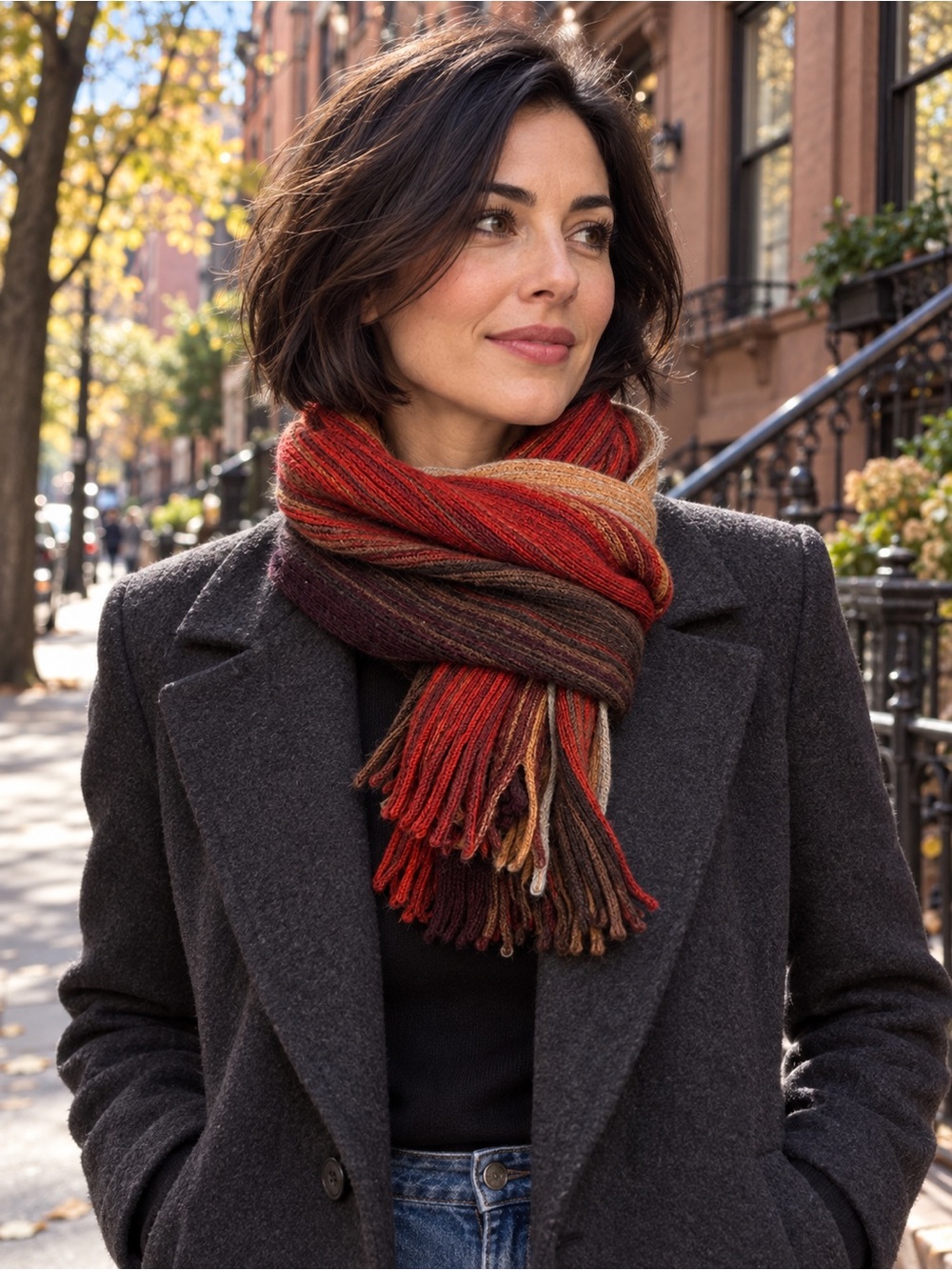 Johnston & Murphy 100% Wool Striped Scarf | Made in Germany